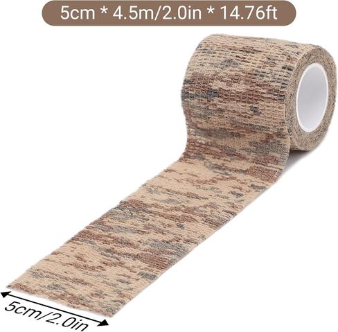 DROK 4/10 Roll Camo Tape Wrap, Camouflage Self-Adhesive Camo Stick Bandage for Outdoor Sports Climbing Camping, 2/3in x 14.76ft for Range Finder Camera Flashlight Bicycle in Saudi Arabia