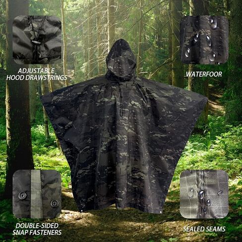 WINWAY Military Style Poncho Multi Use Rip-Stop Camouflage Raincoat in Kuwait