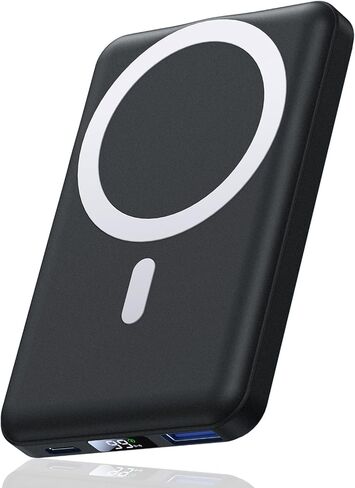 AOGUERBE Magnetic Wireless Portable Charger, 10000mAh Wireless Power Bank PD 22.5W Fast Charging with USB-C LED Display Mag-Safe Battery Pack Compatible for iPhone 16/15/14/13/12 Pro/Mini/Pro Max in Saudi Arabia