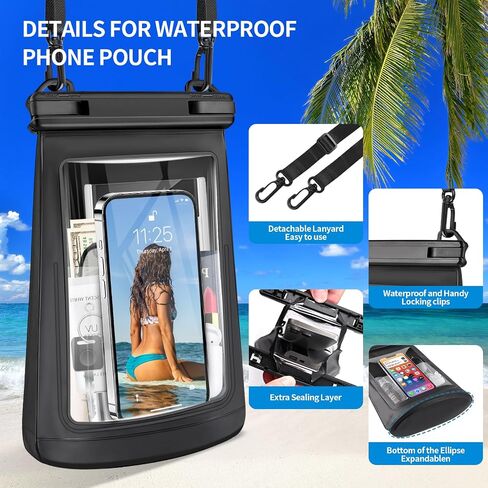 Large Floating Waterproof Phone Pouch, Cell Phone Dry Bag for iPhone 14/13/12/11 Pro Max, Galaxy S22/S21 All Phones, Universal Float Waterproof Bag for Beach 【Oversize】 in Saudi Arabia