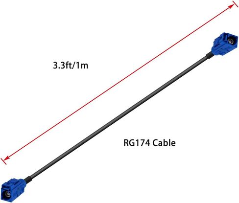 Fakra C Cable Fakra C Female to Fakra C Female Blue Pigtail Cable RG174 20IN/50CM GPS Antenna Extension Cable for Car Radio in Saudi Arabia
