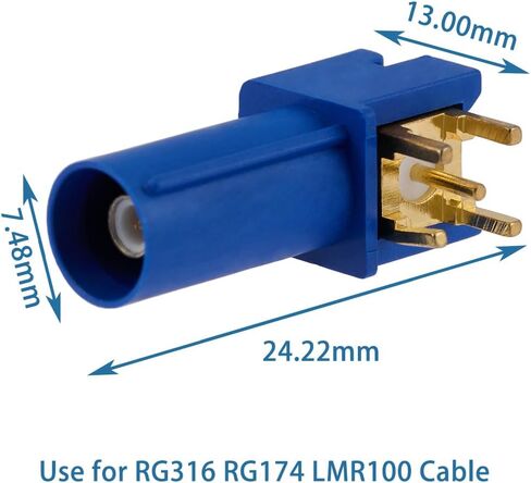 10PCS Fakra C Male Right Angle Connectors Fakra C Male Right Angle Blue PCB Mount Connector for RG316 RG174 LMR100 Cable in Kuwait