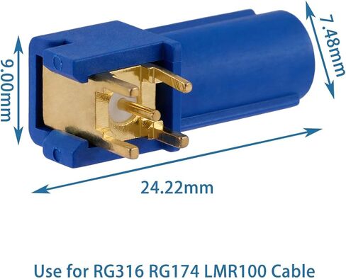10PCS Fakra C Male Right Angle Connectors Fakra C Male Right Angle Blue PCB Mount Connector for RG316 RG174 LMR100 Cable in Kuwait