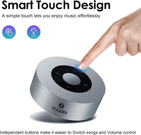 مكبر صوت بلوتوث صغير XLEADER (معبأة في حقيبة السفر) مكبر صوت لاسلكي محمول مع مدخل Aux، Micro SD، ميكروفون، تصميم يعمل باللمس، وقت تشغيل 12 ساعة، مكبر صوت صغير وردي لطيف لهدايا مكتب الدش للكمبيوتر المحمول iPhone in Saudi Arabia