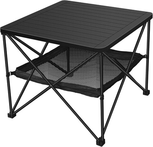 AnYoker Camping Foldable Square Table with Storage Carry Bag, Small Folding Picnic Table, Portable Beach Table, Lightweight Outdoor Side Table FZ (Sliver, L) in Saudi Arabia