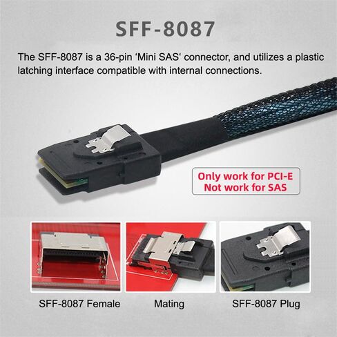xiwai PCIe PCI-Express SFF-8611 4i OcuLink إلى SFF-8654 Slimline SSD كابل نشط للبيانات 50 سم in Saudi Arabia