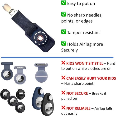 Airtag Holder for Kids Hidden Compatible with Apple Airtag Holder. GPS Tracker for Kids, Tracking Device for Kids, Airtag for Kids, Airtag Kids Hidden (Black, 2-Pack) in Saudi Arabia