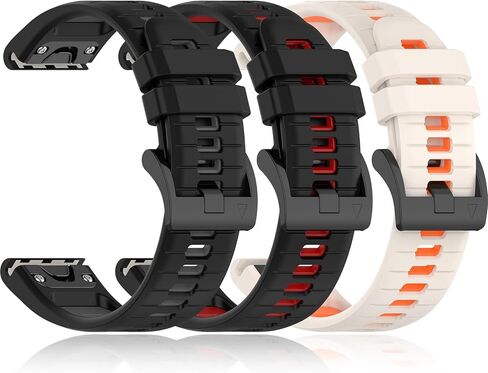 VINIUSIKI 22mm Replacem Band Compatible with Garmin Fenix 6 Pro, Easy-fit Sport Silicone Straps for Forerunner 945 955 Fenix 7 Pro Fenix 5 Plus Descent G1 Tactix Bravo Approach S62 S60 Bands in Kuwait