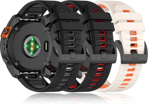 VINIUSIKI 22mm Replacem Band Compatible with Garmin Fenix 6 Pro, Easy-fit Sport Silicone Straps for Forerunner 945 955 Fenix 7 Pro Fenix 5 Plus Descent G1 Tactix Bravo Approach S62 S60 Bands in Kuwait