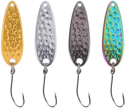 4 قطع من OriGlam ملاعق صيد السمك، طُعم صيد سمك السلمون المرقط، طُعم ملاعق دوارة، طُعم معدني لصيد الأسماك، طعوم صلبة لصيد سمك السلمون المرقط in Kuwait