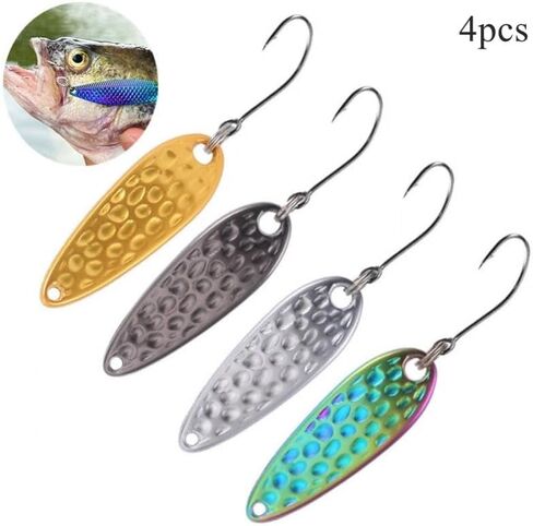 4 قطع من OriGlam ملاعق صيد السمك، طُعم صيد سمك السلمون المرقط، طُعم ملاعق دوارة، طُعم معدني لصيد الأسماك، طعوم صلبة لصيد سمك السلمون المرقط in Kuwait