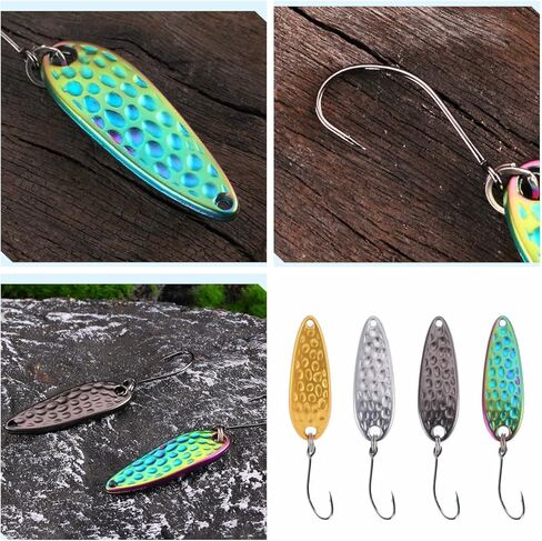 4 قطع من OriGlam ملاعق صيد السمك، طُعم صيد سمك السلمون المرقط، طُعم ملاعق دوارة، طُعم معدني لصيد الأسماك، طعوم صلبة لصيد سمك السلمون المرقط in Kuwait