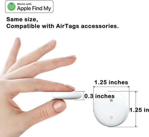 Item Tracker, Compatible with Apple Find My (iOS Only), Not Real-time GPS, Base on Millions of iOS Devices, BLE Assisted Tracking, MFi Certified, Compatible with AirTag Accessories, White in Saudi Arabia
