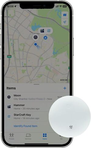 Item Tracker, Compatible with Apple Find My (iOS Only), Not Real-time GPS, Base on Millions of iOS Devices, BLE Assisted Tracking, MFi Certified, Compatible with AirTag Accessories, White in Saudi Arabia