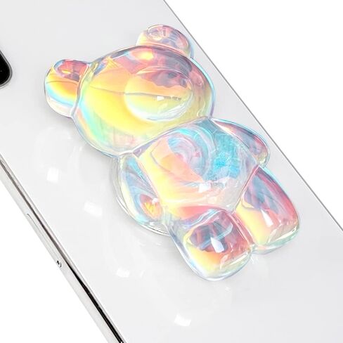 GRIPONG Fun 3D Gummy Bear Phone Grip - Expandable Collapsible Stand for Smartphones & Tablets - Bear Design, Secure Grip, Easy Attachment, and Removable (Holographic Bear) in Saudi Arabia