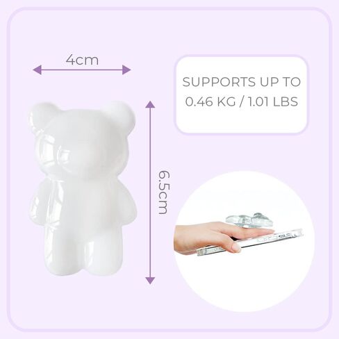 GRIPONG Fun 3D Gummy Bear Phone Grip - Expandable Collapsible Stand for Smartphones & Tablets - Bear Design, Secure Grip, Easy Attachment, and Removable (Holographic Bear) in Saudi Arabia