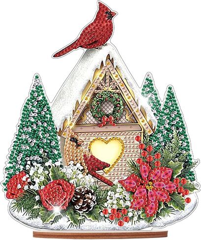 MVVMTOP 8x7inch Diamond Painting Kits DIY Family Christmas treesTabletop Decoration 5D Diamond Art Christmas Decorations in Kuwait