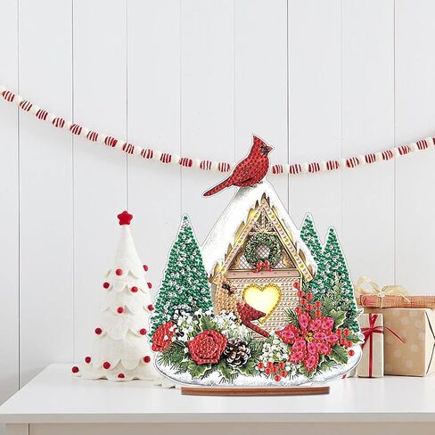 MVVMTOP 8x7inch Diamond Painting Kits DIY Family Christmas treesTabletop Decoration 5D Diamond Art Christmas Decorations in Kuwait