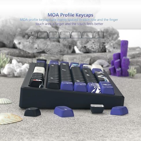 Womier PBT Keycaps - Keycaps 60 65 75 100 Percent, MOA Keycaps Dye-Sublimation, Cute Keycaps Custom Keyboard Keycaps Set for 61/64/68/84/87/100/104/108 Cherry MX Mechanical Keyboard, Kanagawa in Saudi Arabia