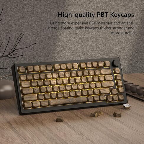 Womier PBT Keycaps - Keycaps 60 65 75 100 Percent, MOA Keycaps Dye-Sublimation, Cute Keycaps Custom Keyboard Keycaps Set for 61/64/68/84/87/100/104/108 Cherry MX Mechanical Keyboard, Kanagawa in Saudi Arabia
