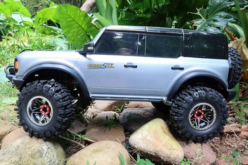 hobbysoul 4pcs RC 2.2 Mud Slingers Tires 124mm & 2.2 Beadlock Wheels Adjustable 4 Different Offsets Rims 6 Spokes for RC Mud Crawler Trail Gen8 Capra Wraith TRX4 in Kuwait