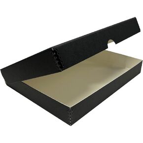 Lineco Folio Storage Box, Clamshell Design with Metal Edge. 11.5x17.5x1.75 Inches, Archival Boxboard, Preserve Photos, Cards, Magazines, Documents, Art, Ephemera, Family Records, Gray, Pack of 2