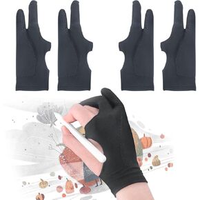 [Palm Rejection] Artist Drawing Glove 4 Pack iPad Gloves for Touch Screen PC Graphics Tablet Left and Right Hand 3 Layers Padding Digital Art Stylus Glove