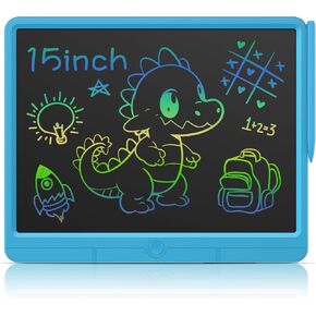GIGART LCD Writing Tablet for Kids 15" Drawing Tablet for Kids Colorful Erasable Drawing Board Educational Holiday Gifts for Kids, Boys, Girls 3-12 Years Old（Orange）