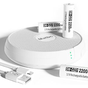 Universal 3pack 2200mAh Lithium ion 3.7v 18650 Rechargeable Battery Button top Protected with 3.7V Rechargeable Battery Base for Echo dot, Hatch Rest, Sound Machine