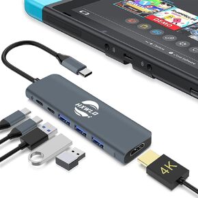 منصة تبديل محمولة لنينتندو سويتش وOLED، محطة إرساء محول USB C إلى HDMI لنينتندو سويتش، محطة إرساء محول محور من النوع C للتلفزيون المتوافق مع OLED/نينتندو سويتش