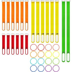 Wrap-It Storage Cinch-Straps and Silicone Bands - Assorted 36 Pack (Black) - Variety Pack of Cable and Home Organizing Products