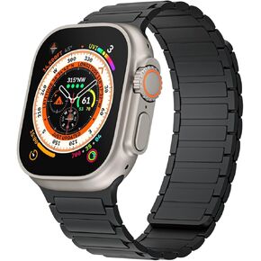 Magnetic watchband Compatible with Apple Watch Band 49mm 46mm 45mm 44mm 42mm 41mm 40mm 38mm Thin Silicone Replacement Wristband Strong Magnet link for iWatch SE SE2& Series 10/9/8/7/6/5/4 Ultra 2