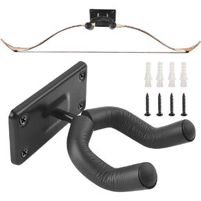 ZSHJGJR Archery Bow Display Wall Hanger Wall Mount Bow Holder Hook Storage Rack with Screws for Recurve Bow Traditional Bow Longbow 1/2PCS (No Bow) (1)
