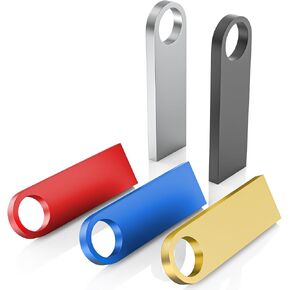 5 Pack 16GB USB Flash Drive with Keychains, Wooolken Sleek Metal USB 2.0 Thumb Drives Memory Stick for PC Laptop Computer