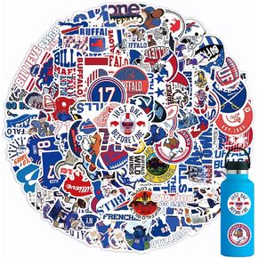 104Pcs Football Rugby Buffalo Stickers for Water Bottle, Rugby Decal Decoration Sticker for Boys，Waterproof Decals for Laptop，Phone Case，Car，Guitar，Bumper，PS5，Skateboard，Gifts for Kids Adults Teens