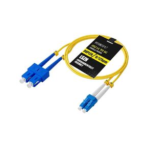 5 Pack OS2 SC to LC Fiber Patch Cable 2m Single Mode, Duplex LC to SC Fiber Optical Patch Cables Singlemode SMF LC UPC/UPC, 9/125um, LZSH, 1G/10GB Yellow Jumper Cord 2 Meter（6.6ft）