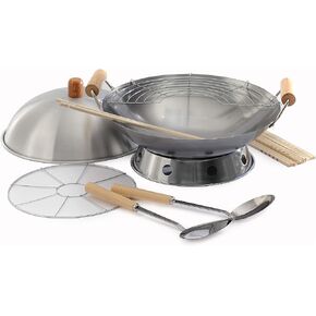 Norpro 10-Piece Wok Set, Silver, 14 inch