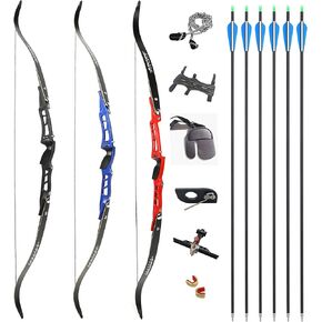 66 Inch ILF Recurve Bow 20-40Lbs Metal Riser Competition Athletic Recurve Bow ILF Bow Riser and Limbs Right Hand Hunting Longbow