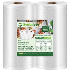 Vacuum Sealer Bags for Food Saver, 4 Pack 11" x 25'ft Commercial Grade Food Saver Vacuum Sealer Bags Rolls, Food Vac Storage & Seal, Meal Prep, Microwave & Freezer Safe, Sous Vide, Seal A Meal