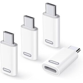 TiMOVO Adapter for Lightning to USB C Adapter, 4 Pack Lightn-ing Female to USB C Male Adapter Converter 35W Fast PD Charger & Data Transfe for iPhone 15/16/Pro/Pro Max/Plus,iPad Pro/Air USB-C Adapter