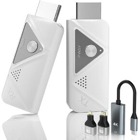 Wireless HDMI Transmitter and Receiver 4K, 30m Plug & Play Portable Wireless HDMI Extender Kit, 2.4G/5G Stable Wireless Signal for Streaming Video and Audio to Monitor from Laptop/PC/TV Box