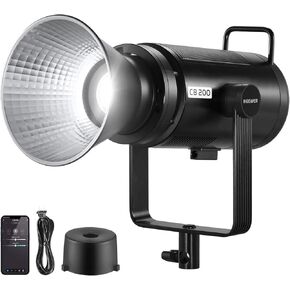 NEEWER CB300B 320W LED Video Light with 2.4G/APP Remote Control, All Metal Bi Color COB Continuous Output Lighting with Bowens Mount 135000lux/1m 2700K-6500K CRI/TLCI97+ 12 Effects for Video Recording