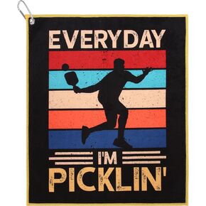 Millie Rose Pickleball Towels in Fashionable Prints - Cute 15x17 inch Microfiber & Cotton Athletic Towels with Carabiner Clip - Pickleball Accessories, Pickleball Gifts (Pickleball Party)