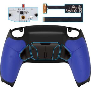 eXtremeRate Silver Real Metal Buttons (RMB) Version RISE4 Remap Kit for PS5 Controller BDM-010 020 w/Gray Rubberized Grip White Redesigned Back Shell, Upgrade Board, 4 Back Buttons for PS5 Controller
