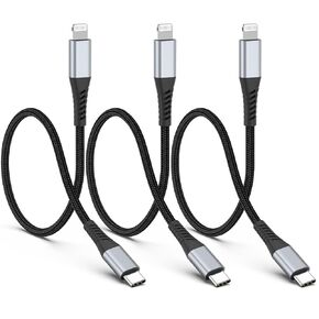 6 inch USB C to Lightning Cable Short, 3Pack USB C iPhone Charger Cord Braided 0.5FT Type C to Lightning Cable PD Fast Charging for Apple iPhone 14 13 12 11 Pro Max Mini 10 8 7 Plus XR XS SE, AirPods
