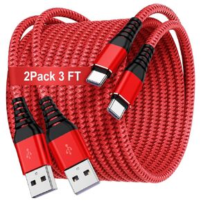 5Pack Short USB C Type C Cable 1FT,Nylon Braided Fast Charging 3A Quick Charger Cord,USB A to Type C Charger Cord Cable for iPhone 15 Samsung Galaxy S20 S10 S9 S8 Plus S10E, Note 20 10 9 8, Moto G7 G8