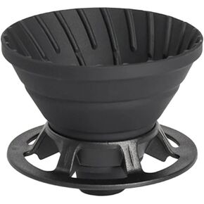Collapsible Coffee Dripper Silicone Pour Over Coffee Funnel Coffee Maker, Portable Single Serve Pour Over Coffee Drip Cone for Camping, Travel, Hiking, Backpacking (Black)
