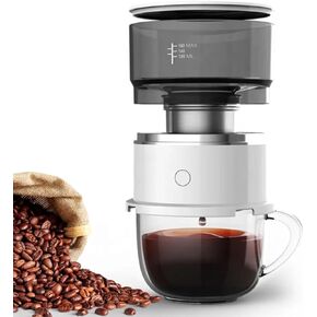 Generic BrewMatic-Smart Automatic Mini Portable Coffee Maker | Single Cup Pour Over Drip Coffee Machine with Filter for Travel, Home, Office, and Kitchen, Small