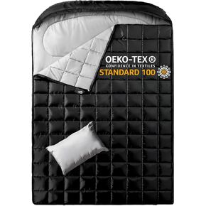 MEREZA Weighted Sleeping Bag XL XXL for Adults Mens Extra Wide Big and Tall Sleeping Bags with 2 Pillows Weighted Blanket Sleeping Bag for Outdoor & Indoor