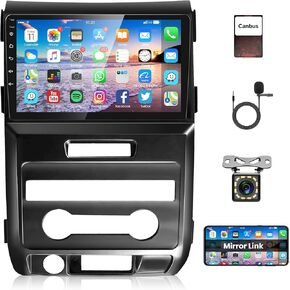 Android 13 Car Stereo Radio for Ford F150 SVT Raptor 2009 2010 2011 2012 with GPS Navigation, Rimoody 9 Inch Touch Screen Bluetooth FM WiFi Mirror Link + Backup Camera